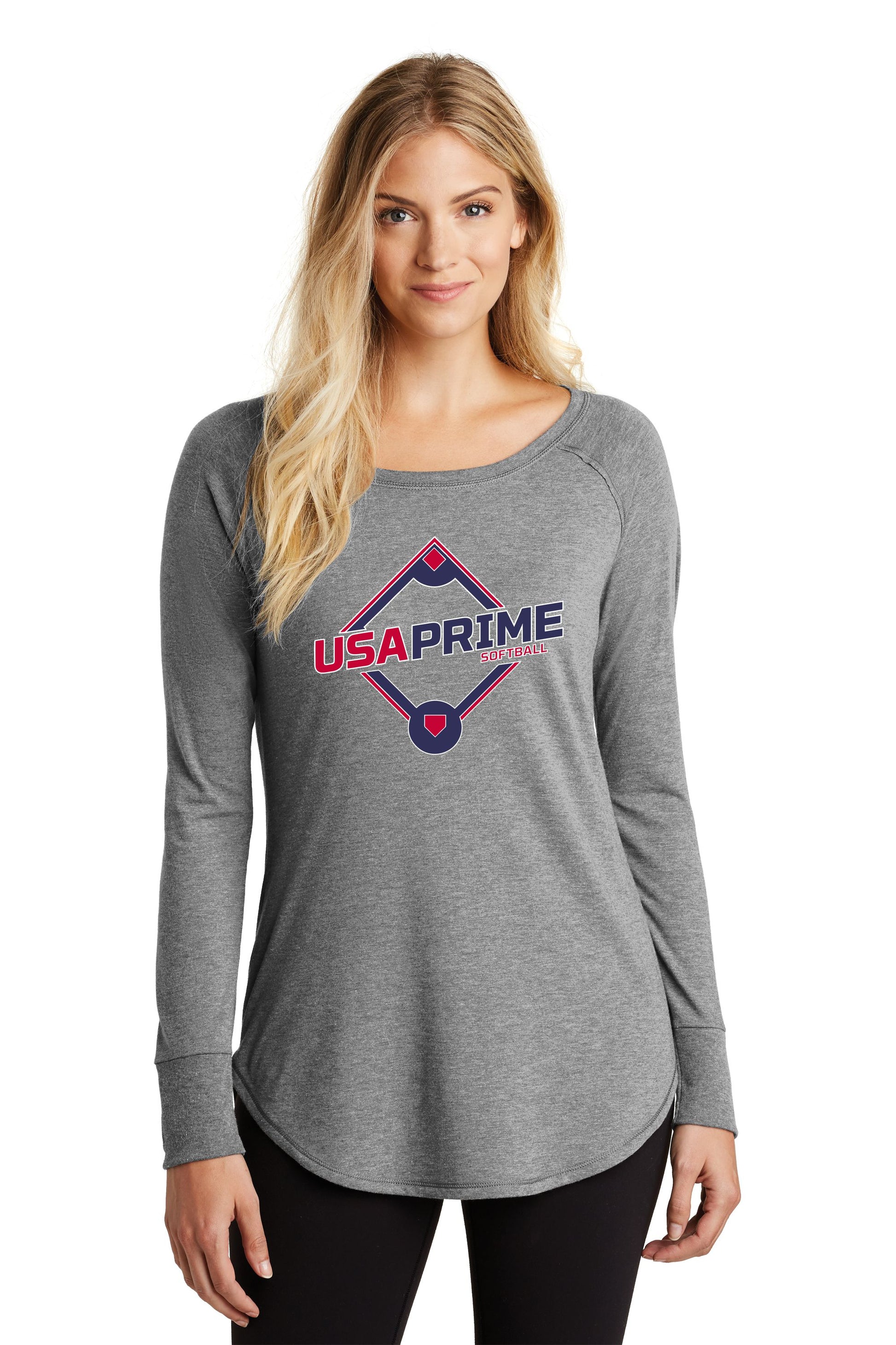 USA Prime Softball Soft Feel Ladies Long Sleeve Tee