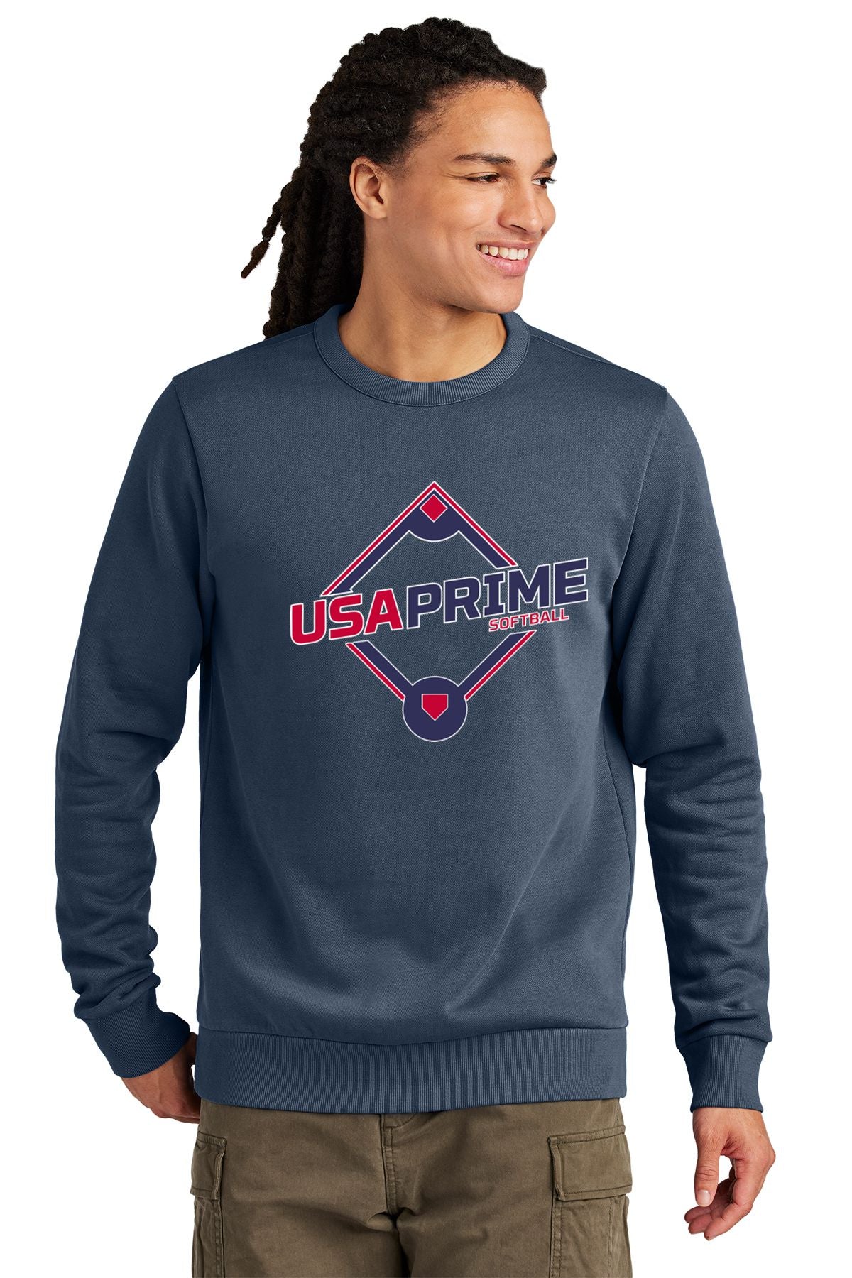 USA Prime Softball District Wash™ Fleece Crew Sweatshirt