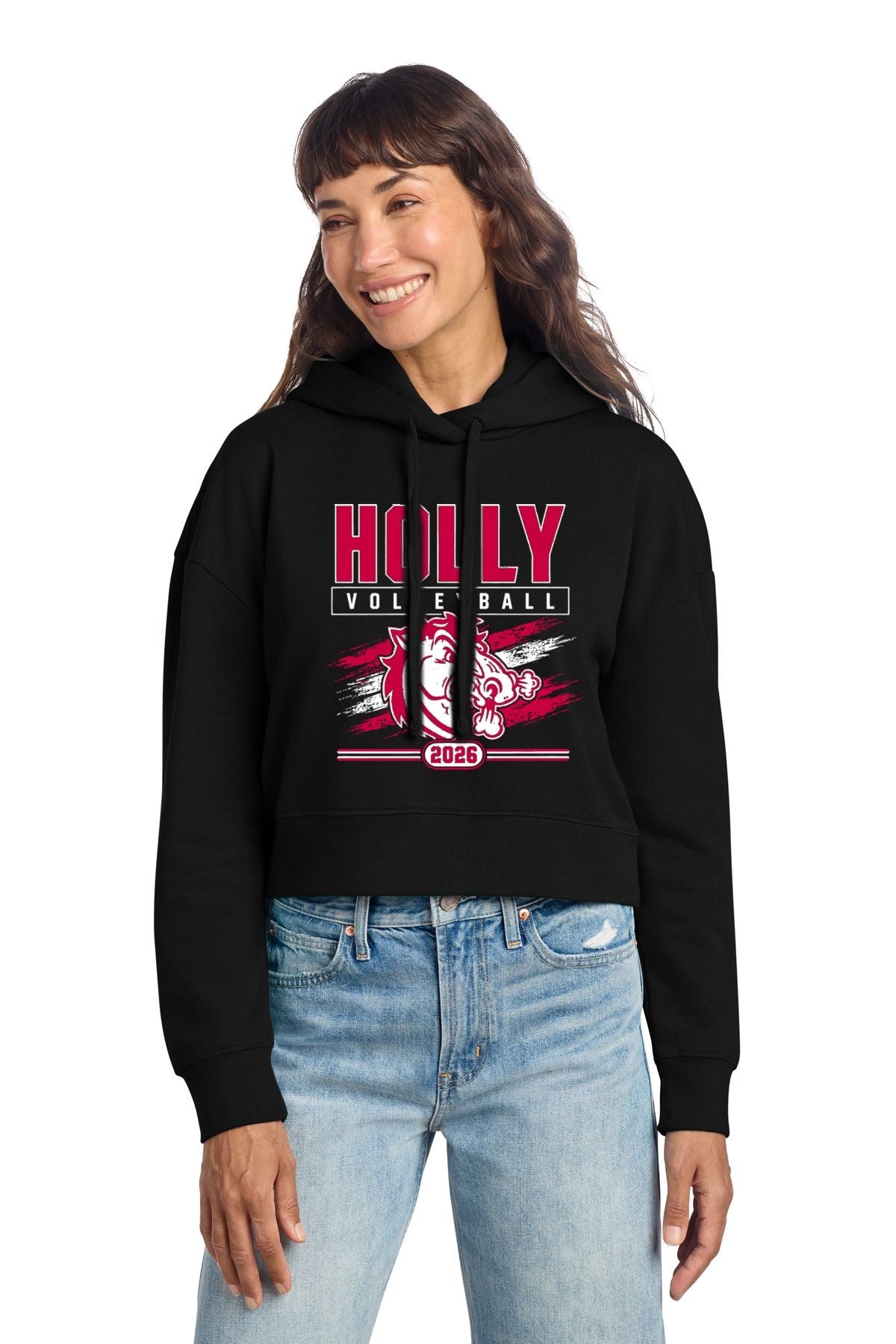 Holly Volleyball Ladies Crop Hood