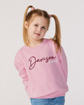 Pink Davison Cardinals Script Toddler Crew Sweatshirts
