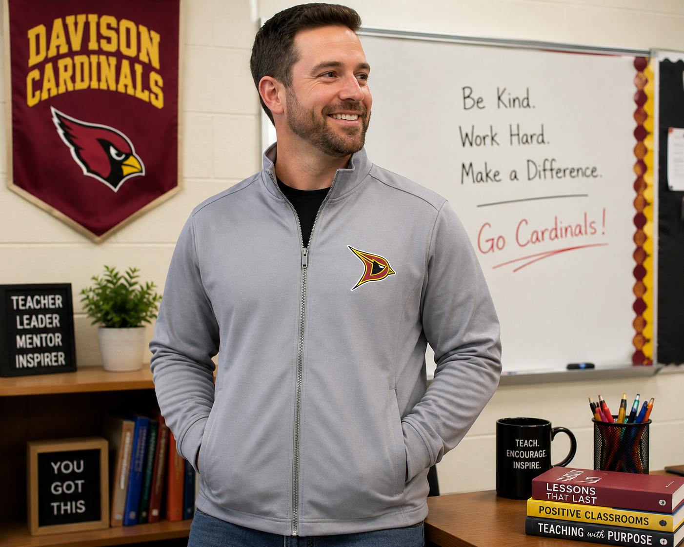Davison Cardinals Seaport Full Zip Jacket