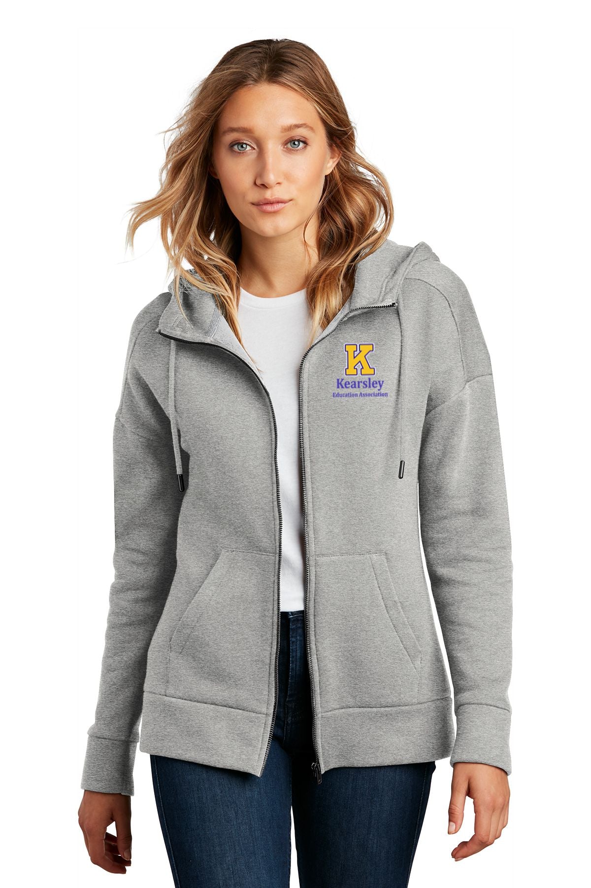 Kearsley Education Association Women’s Fleece Drop Shoulder Full-Zip Hoodie