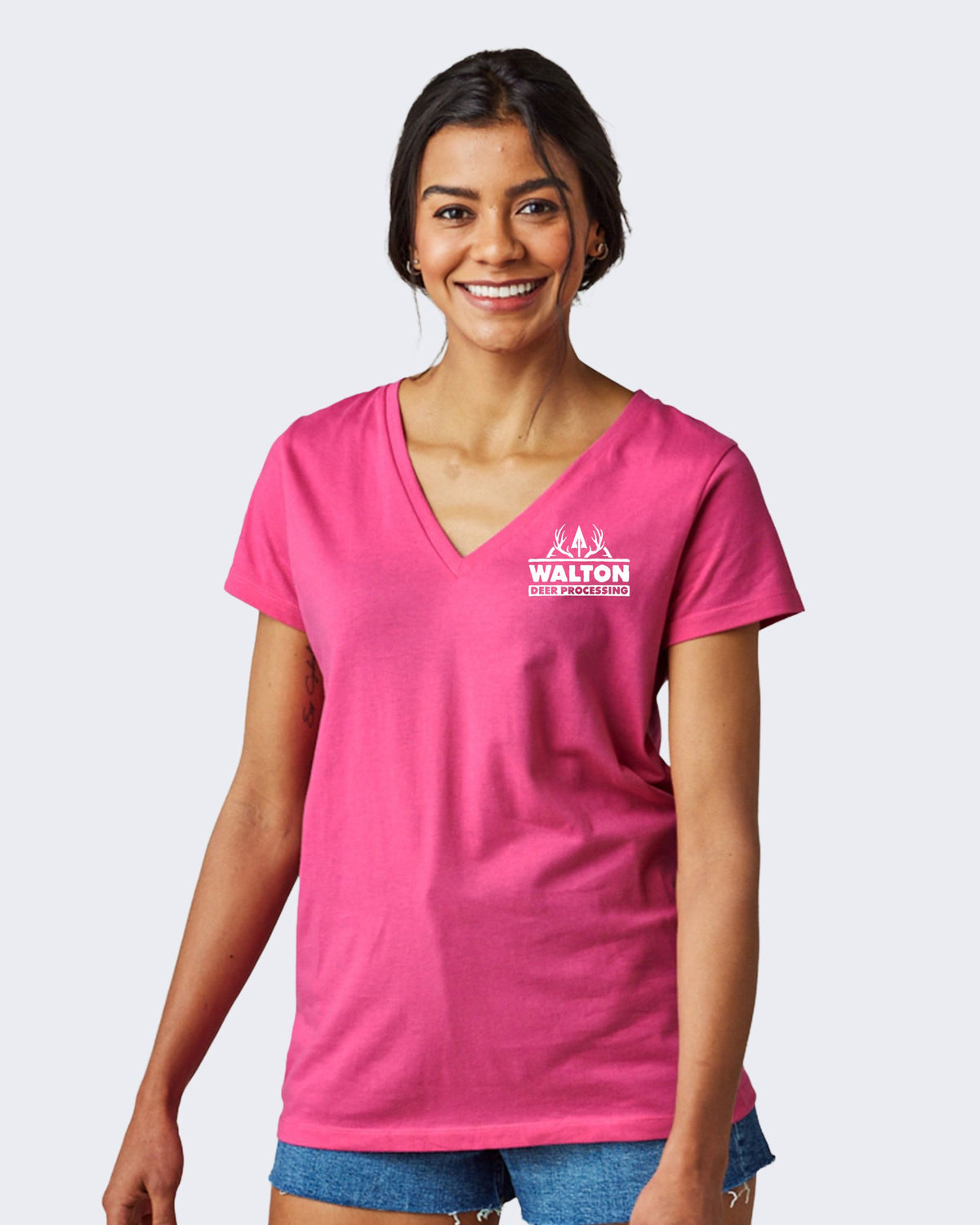Walton Deer Processing Ladies Essential Relaxed V-Neck Tee