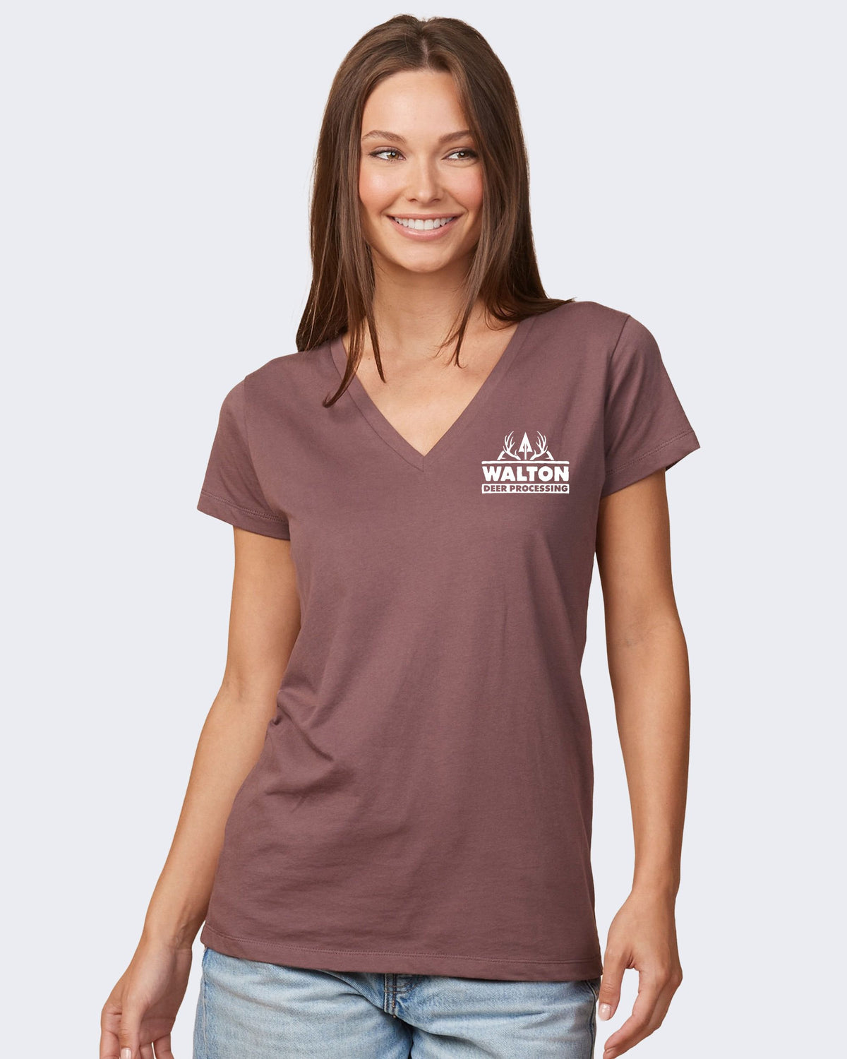 Walton Deer Processing Ladies Essential Relaxed V-Neck Tee