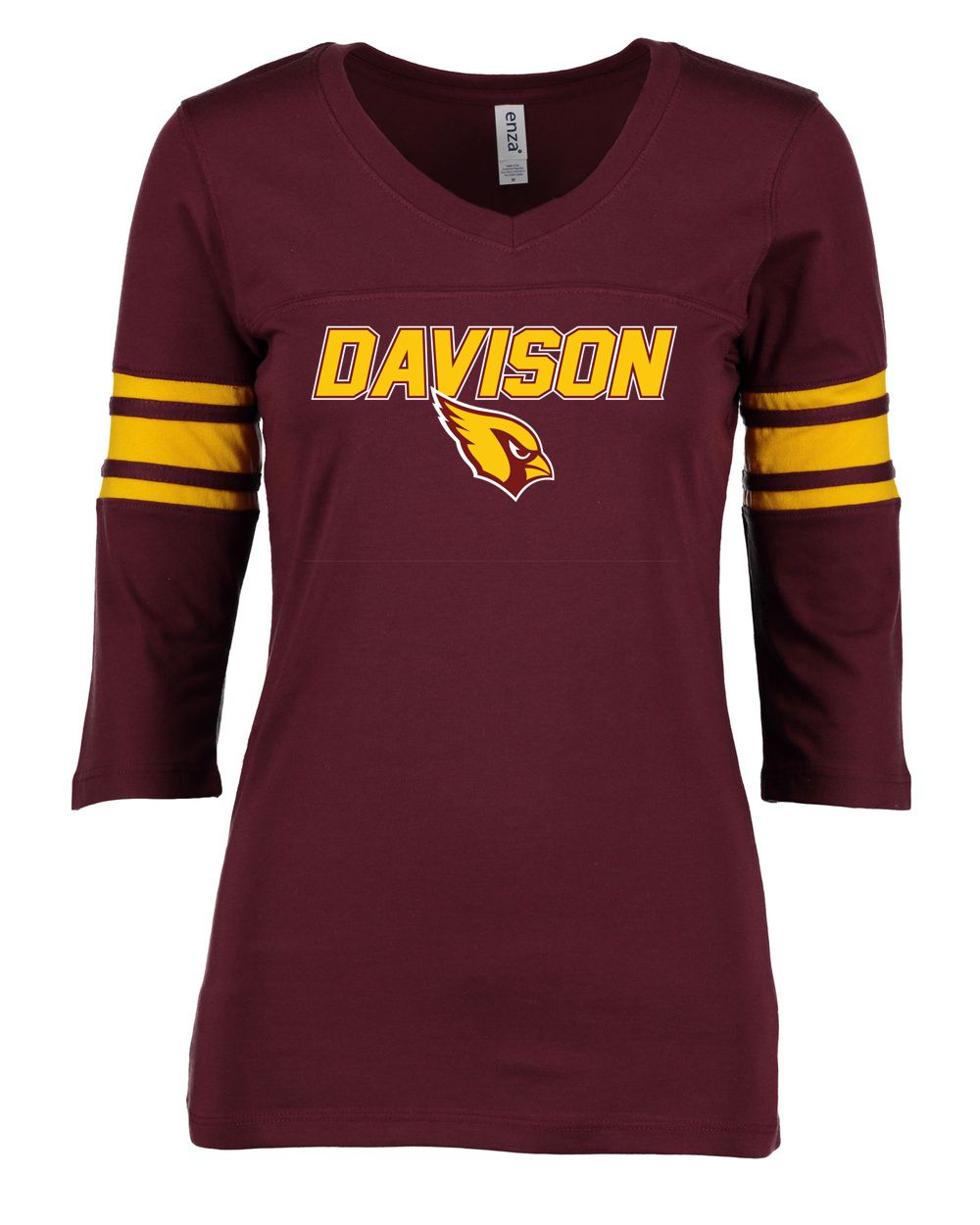 Davison  Italic Over Logo Ladies Football Tee