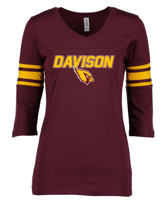 Davison Italic Logo Ladies Football Tee