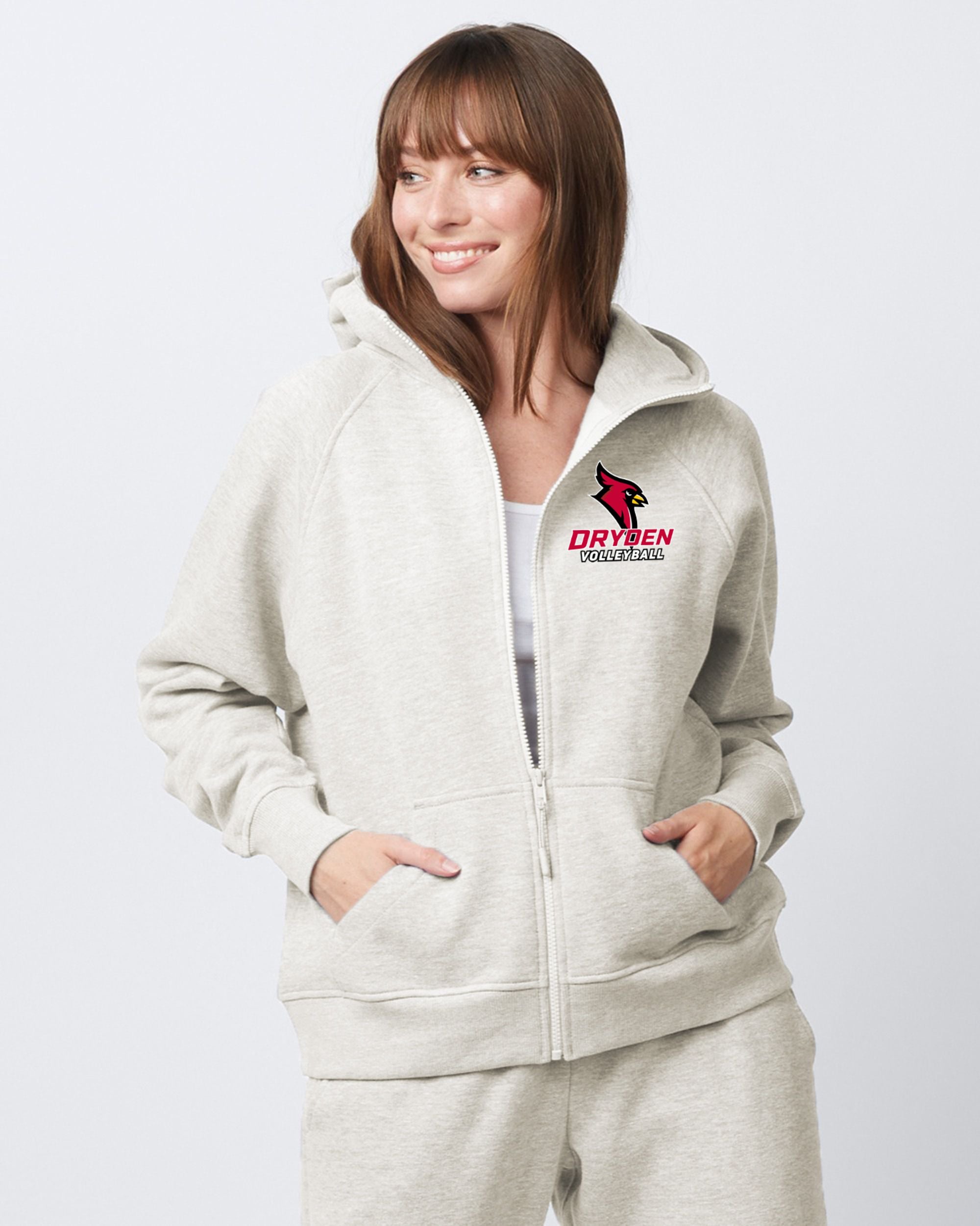 Dryden Volleyball Ladies Relaxed Full Zip Hood