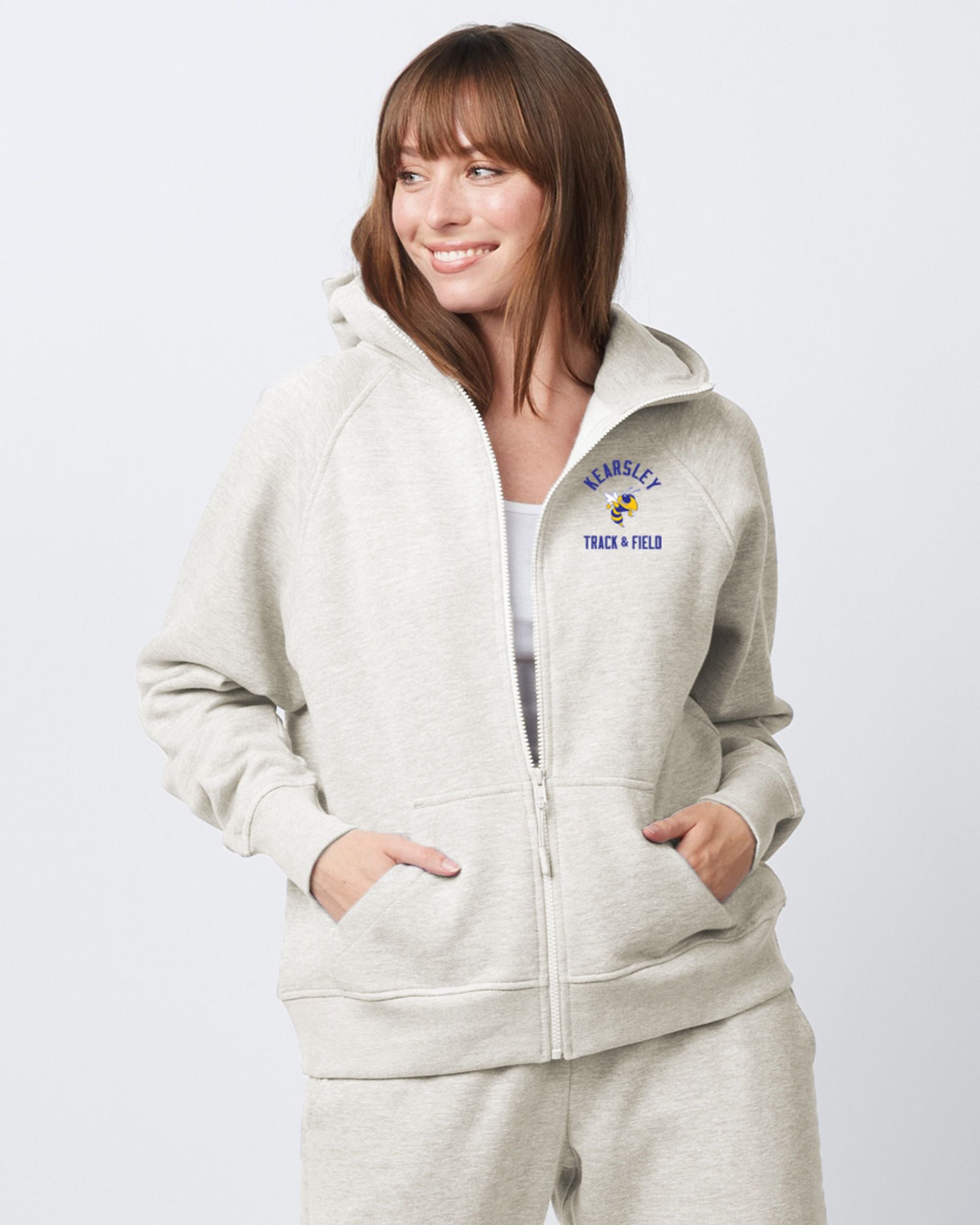 Kearsley Track & Field  Ladies Relaxed Full Zip Hood