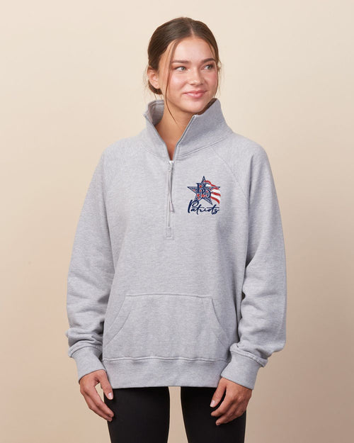 Britton Deerfield Floral Ladies Boxy Half Zip Fleece