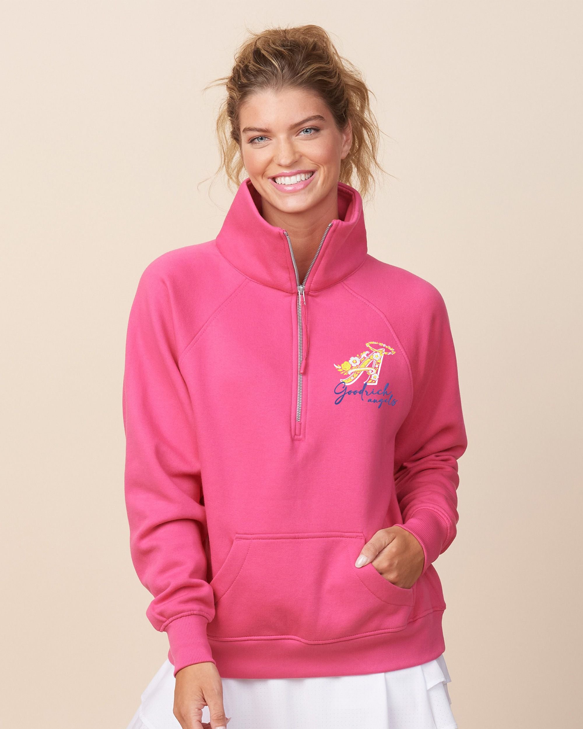 Goodrich Angels Floral Ladies Boxy Half Zip Fleece