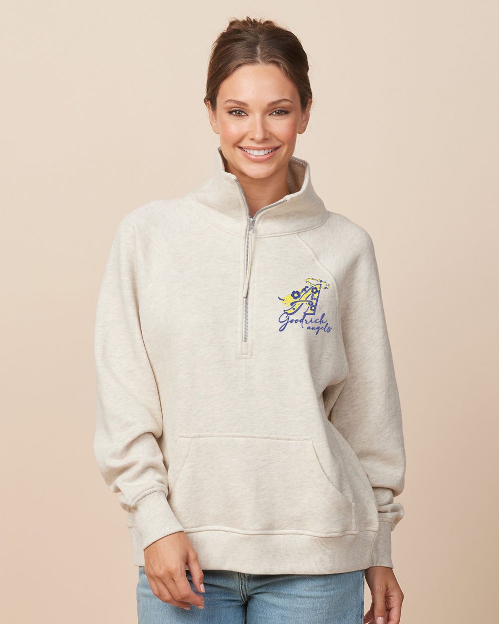 Goodrich Angels Floral Ladies Boxy Half Zip Fleece