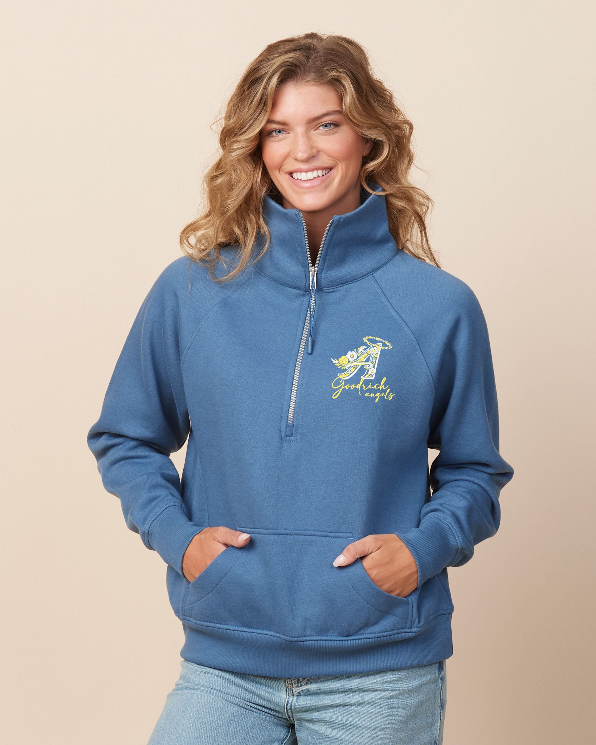 Goodrich Angels Floral Ladies Boxy Half Zip Fleece