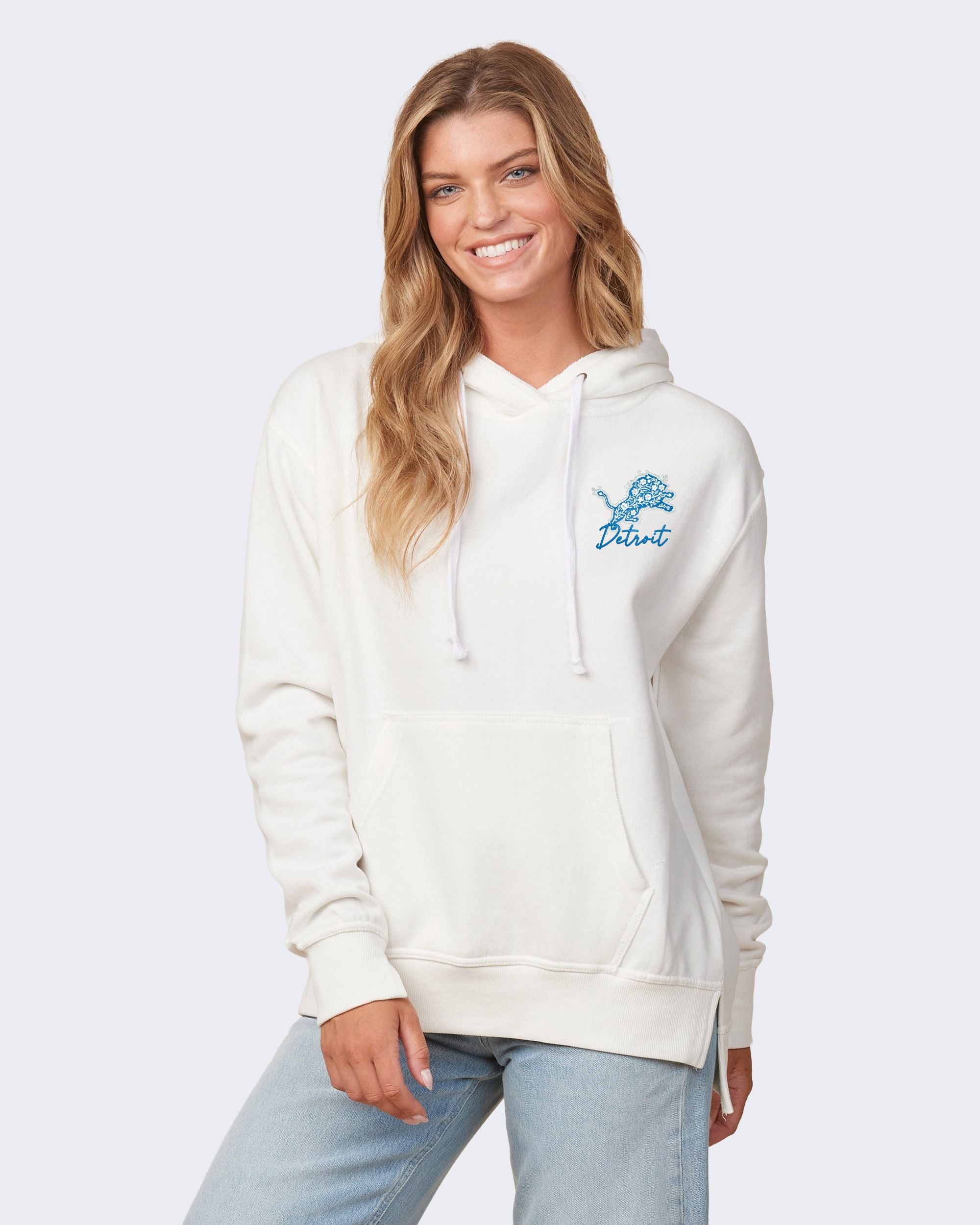 Lions Floral Ladies Pullover Hood