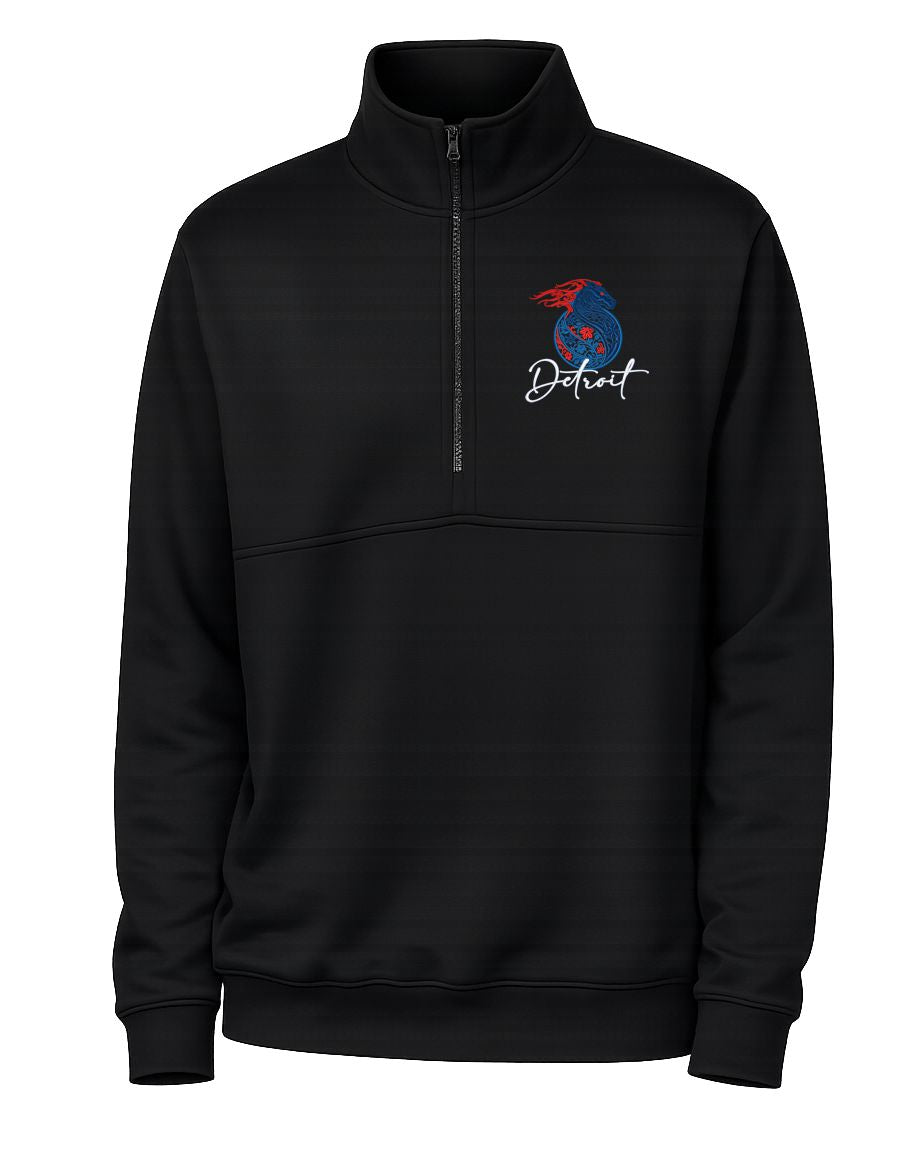 Pistons Floral Adult Tournament Half Zip