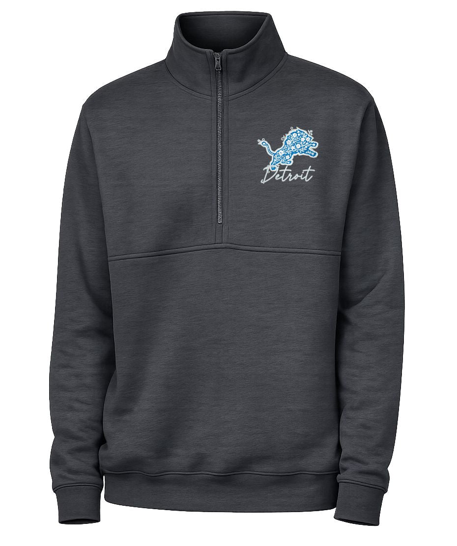 Lions Floral Adult Tournament Half Zip