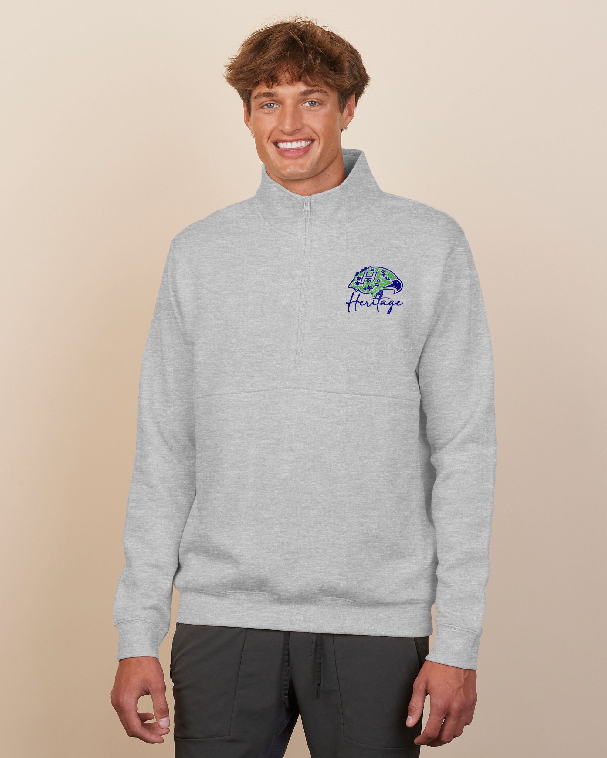 Heritage Hawks Floral Adult Tournament Half Zip