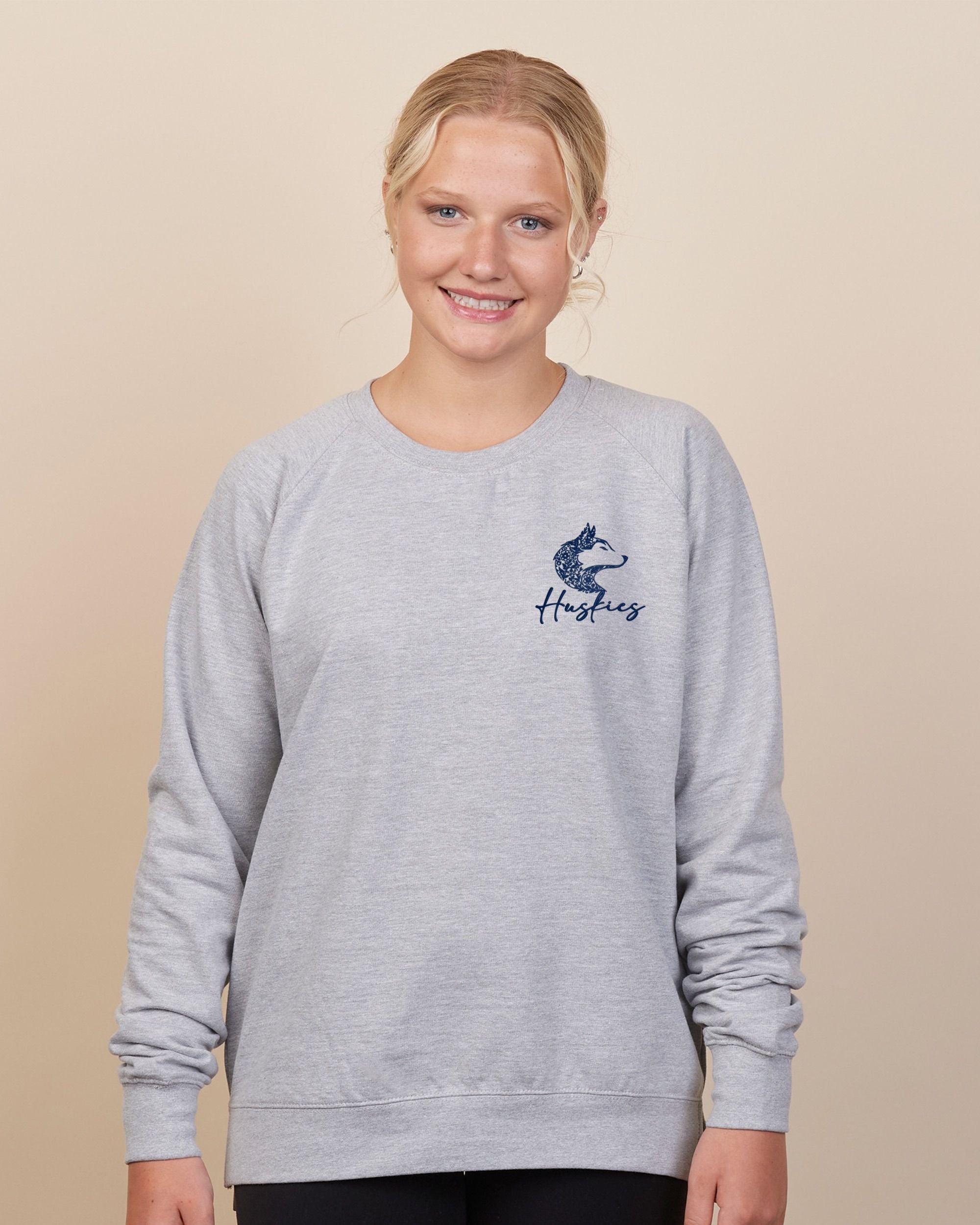 Hemlock Huskies Floral Ladies Midweight Pullover Crew