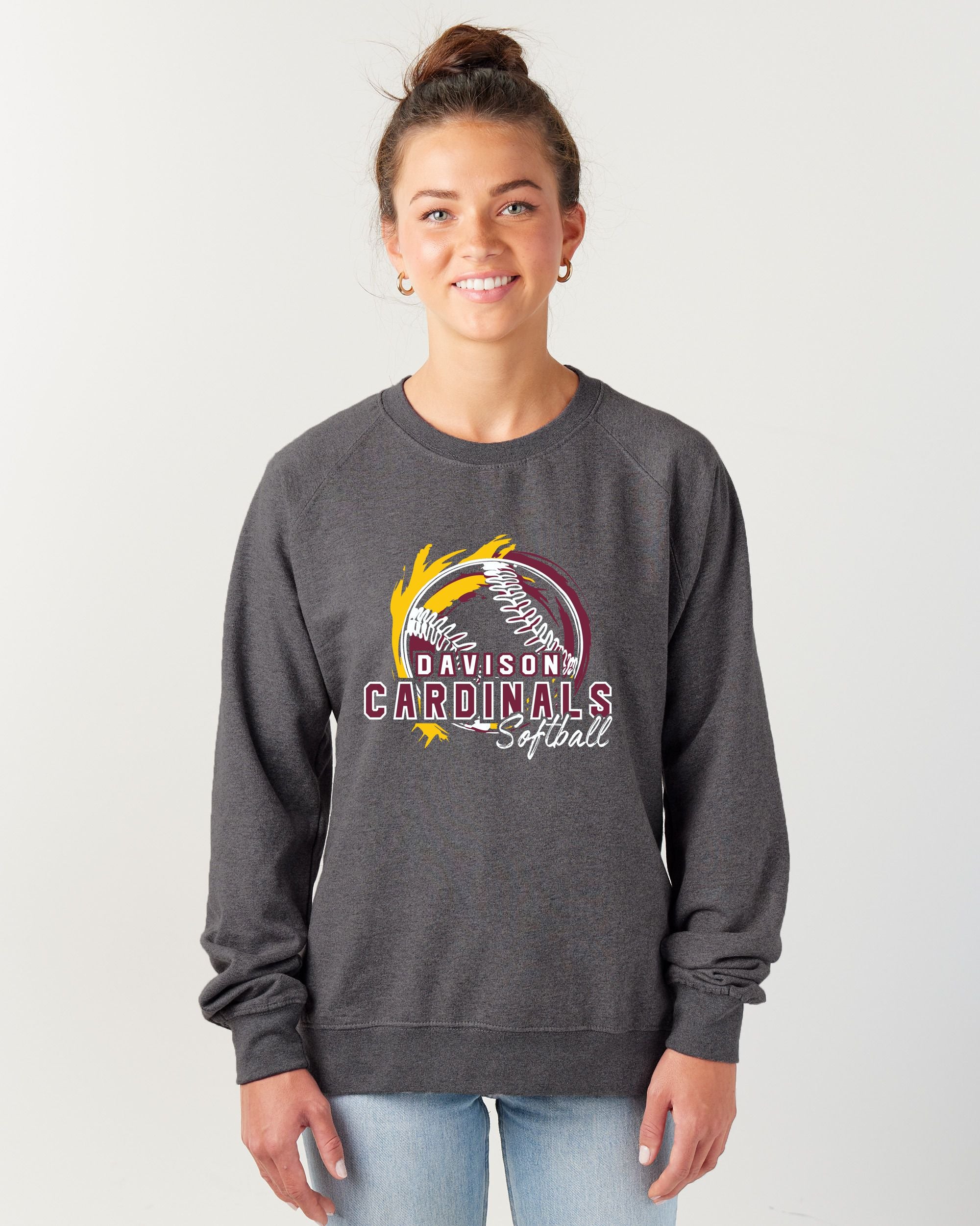 Davison Softball Ladies Midweight Pullover Crew
