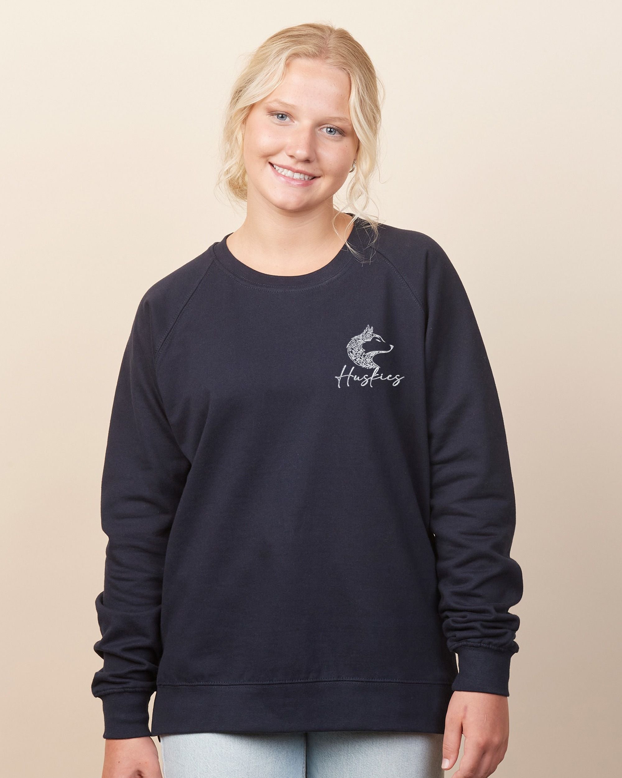 Hemlock Huskies Floral Ladies Midweight Pullover Crew