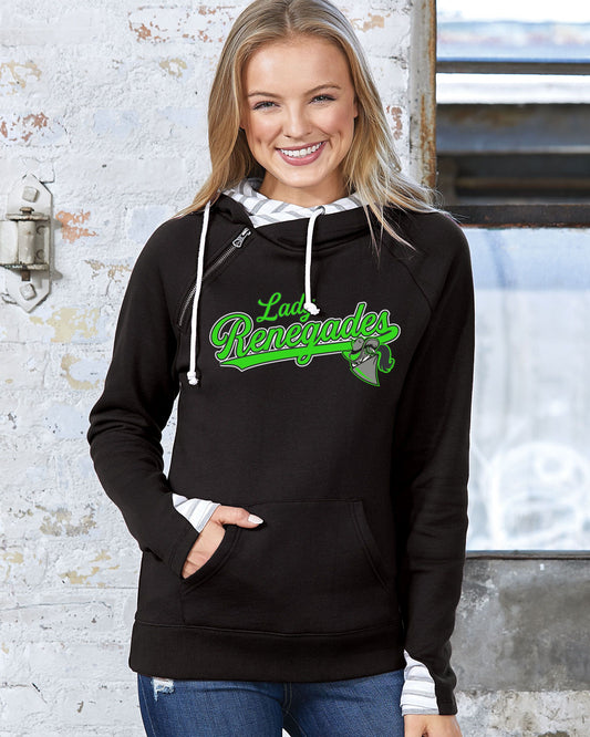 Lady Renegades Ladies Stripe Double Hood Pullover