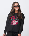 Holly Volleyball Ladies Drop Shoulder Beach Fleece Crew