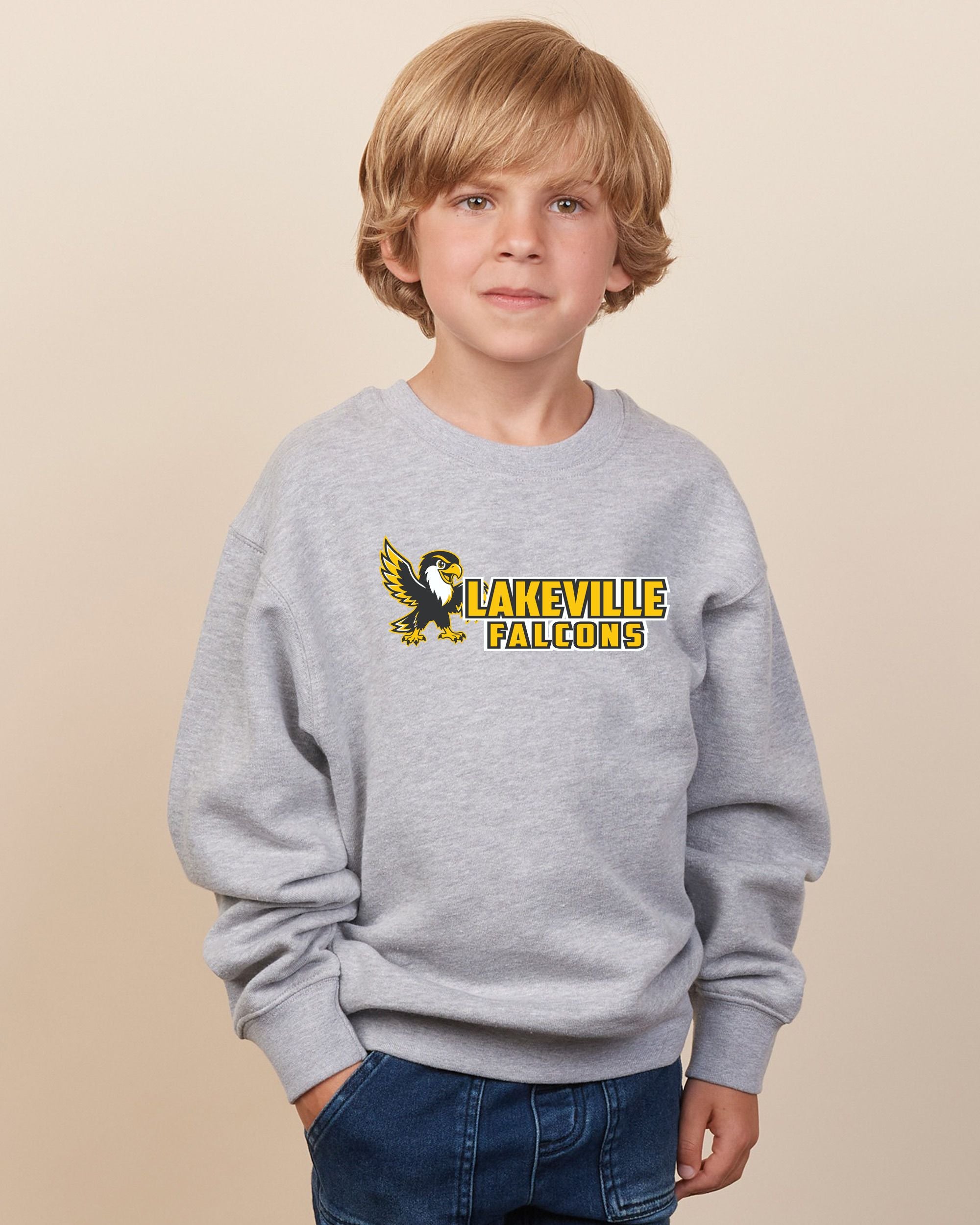 Lakeville Cartoon Falcons Youth Fleece Crew