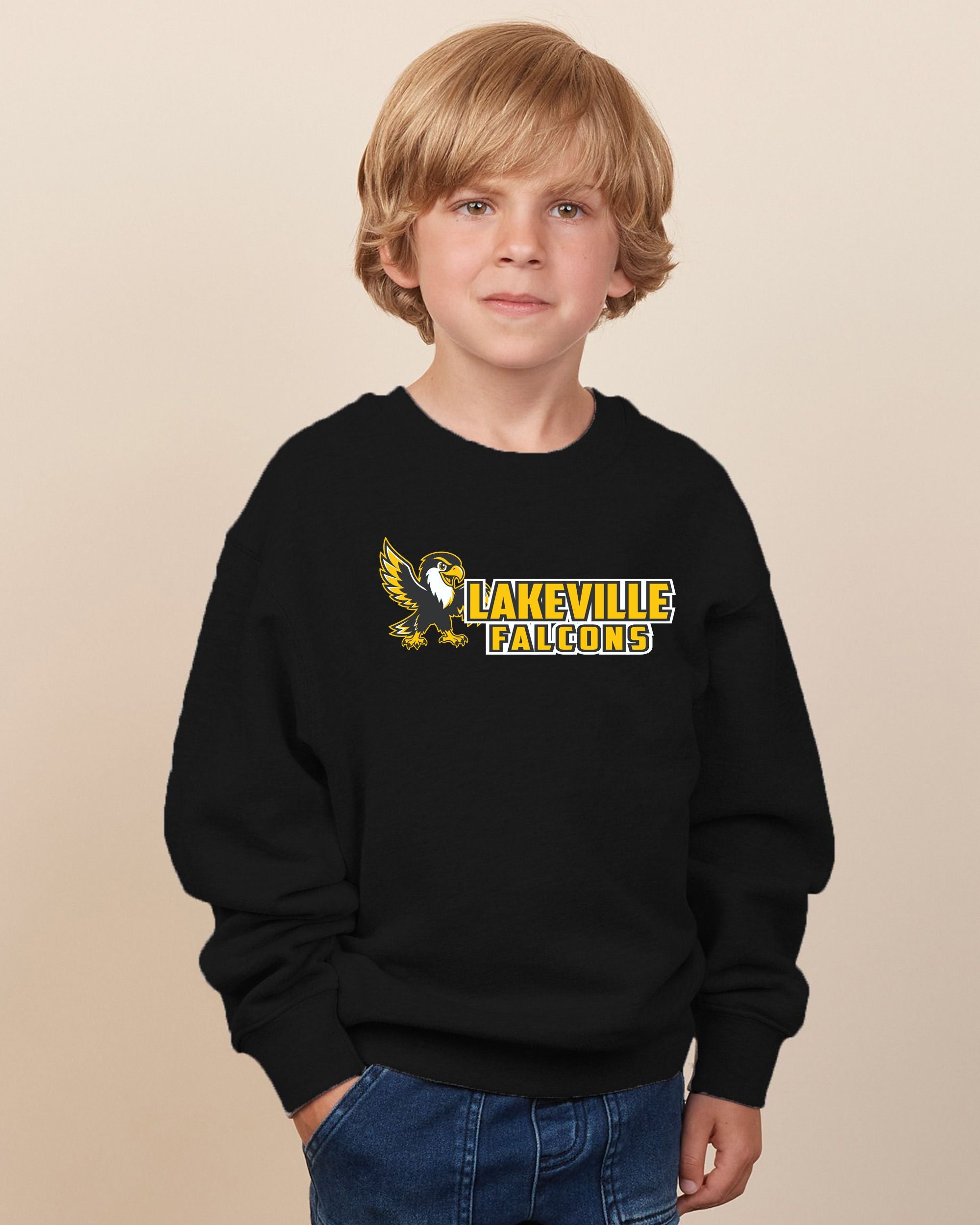 Lakeville Cartoon Falcons Youth Fleece Crew