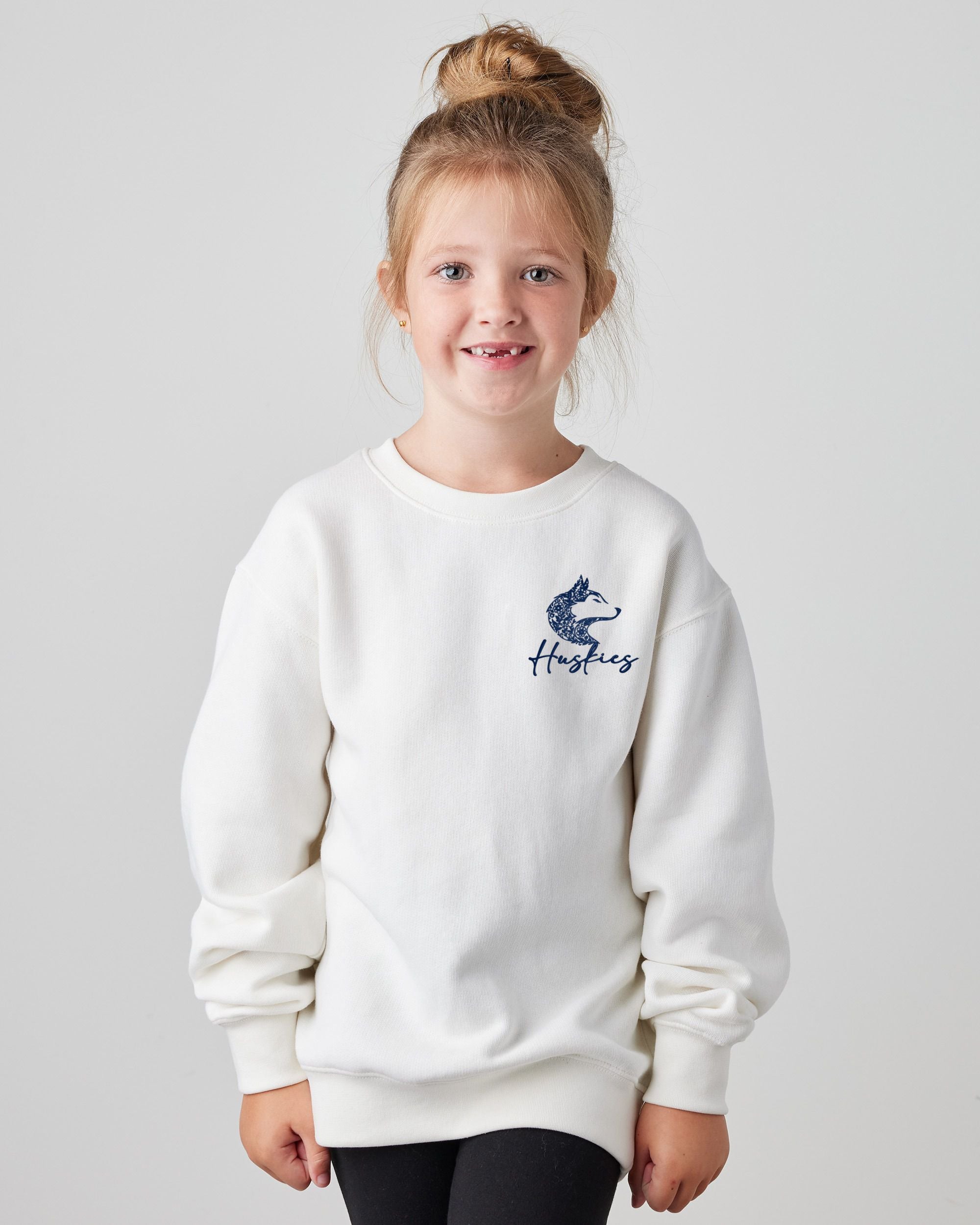 Hemlock Huskies Floral Youth Fleece Crew