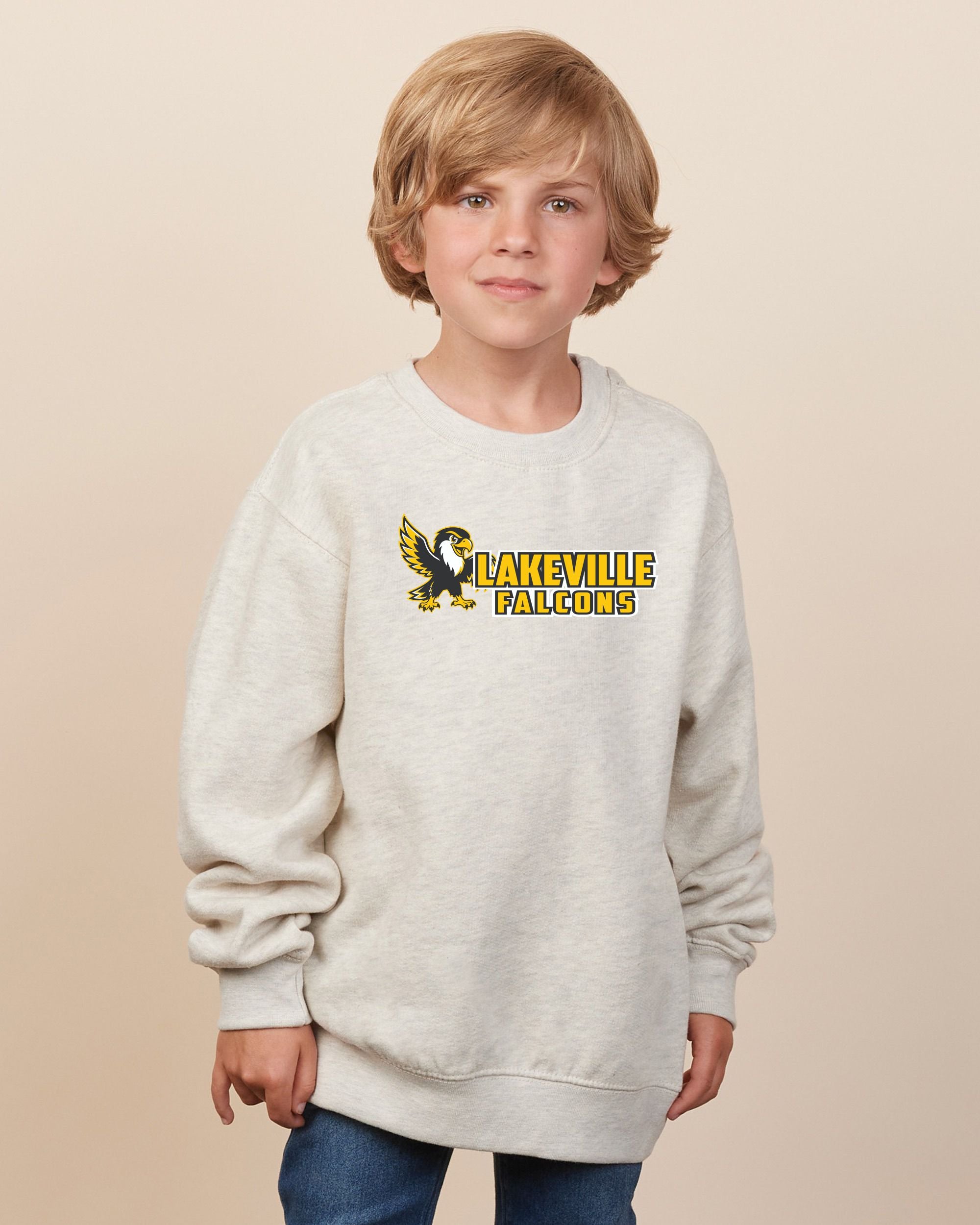 Lakeville Cartoon Falcons Youth Fleece Crew