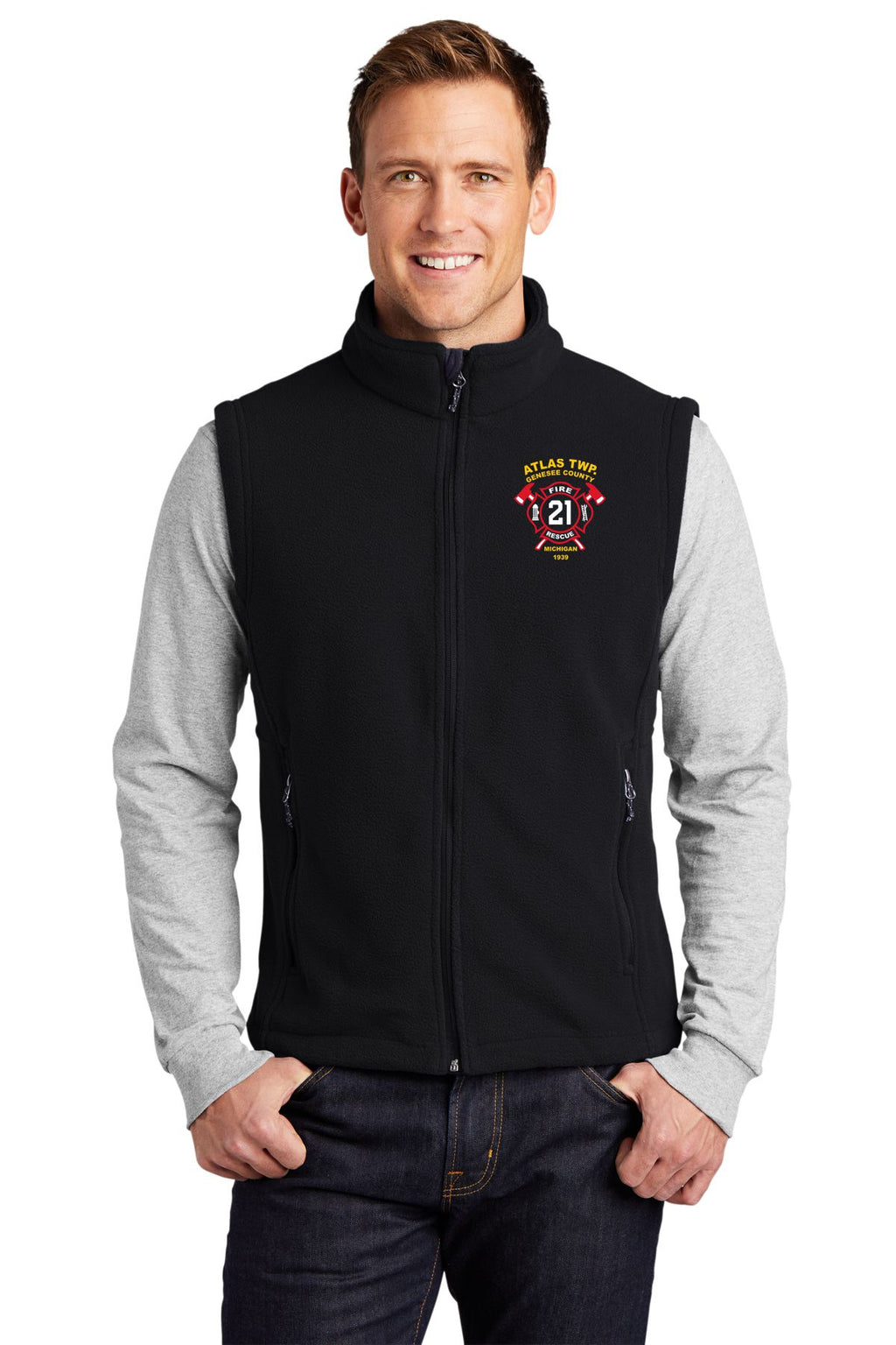 Atlas TWP Fire Department Fleece Full Zip Vest