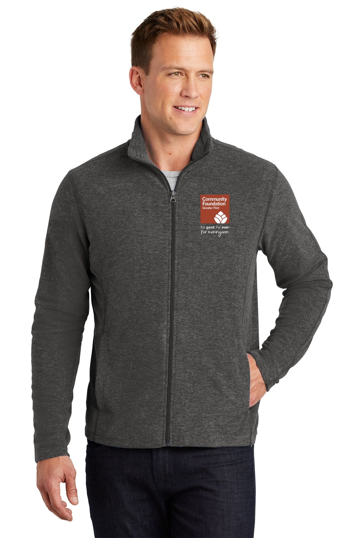 Community Foundation of Greater Flint Heather Microfleece Full-Zip Jacket