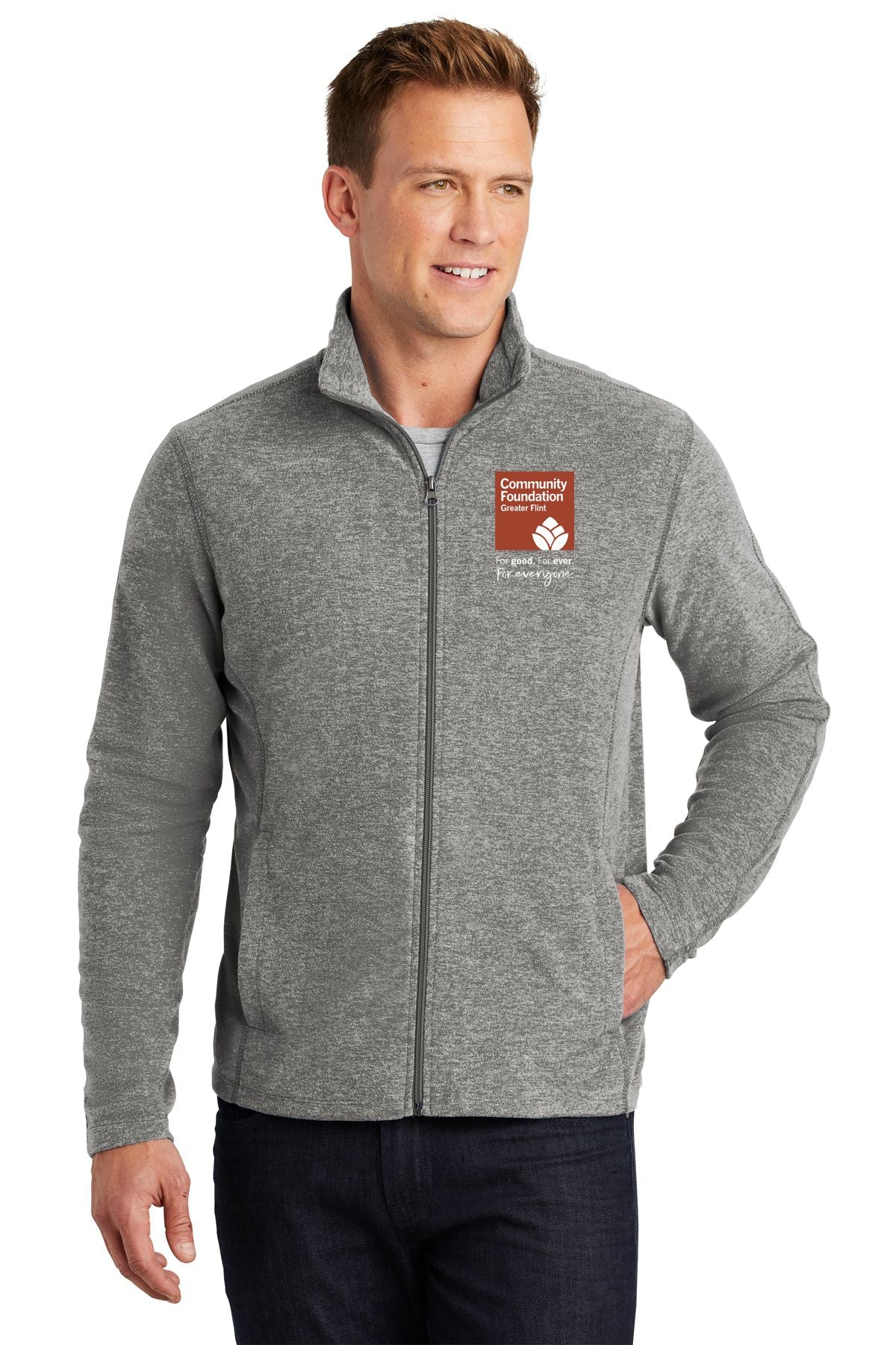 Community Foundation of Greater Flint Heather Microfleece Full-Zip Jacket