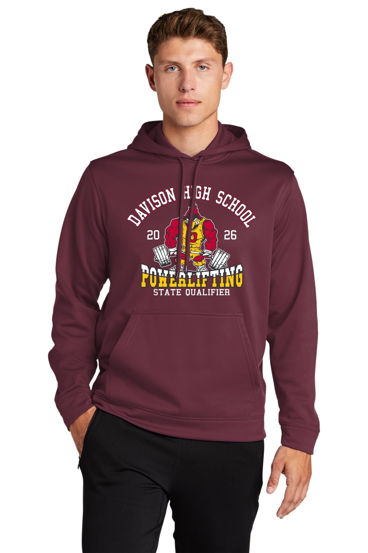 Davison Powerlifting STATE QUALIFIER Performance Hooded Pullover