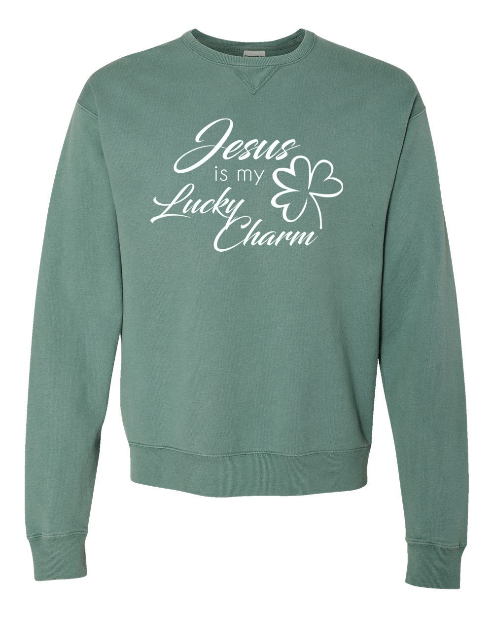 Jesus is My Lucky Charm Garment-Dyed Crewneck Sweatshirt