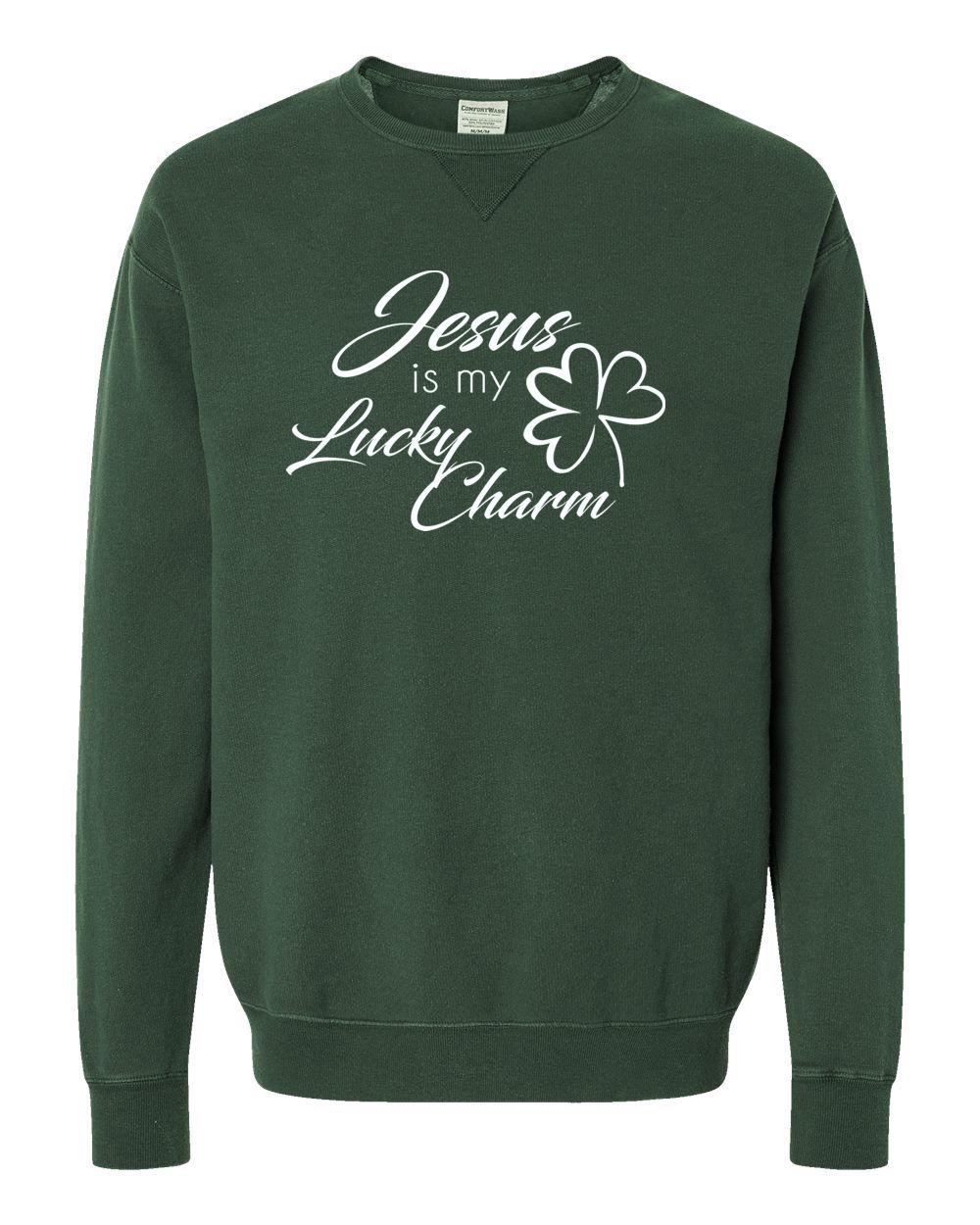 Jesus is My Lucky Charm Garment-Dyed Crewneck Sweatshirt