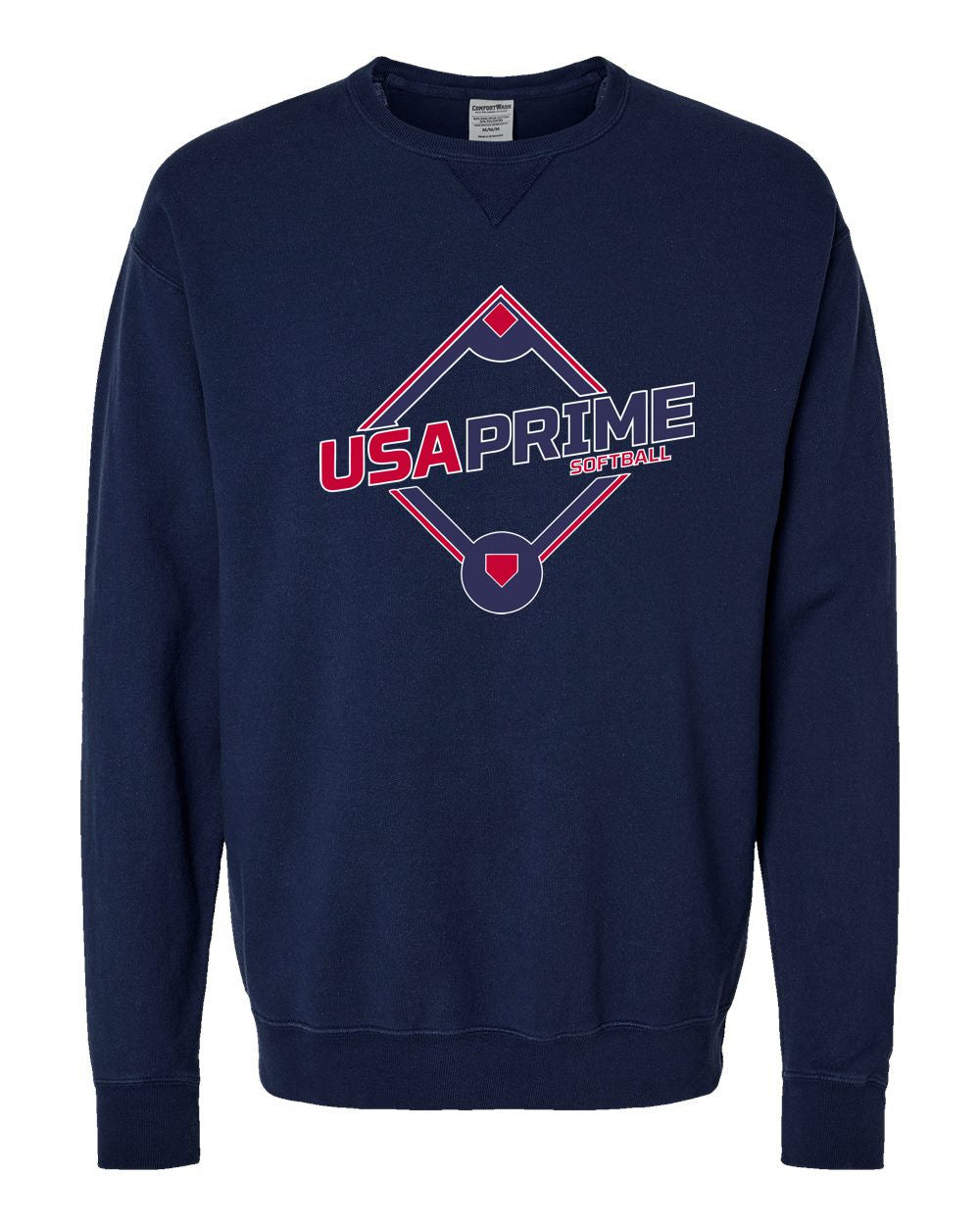 USA Prime Softball Garment-Dyed Crewneck Sweatshirt