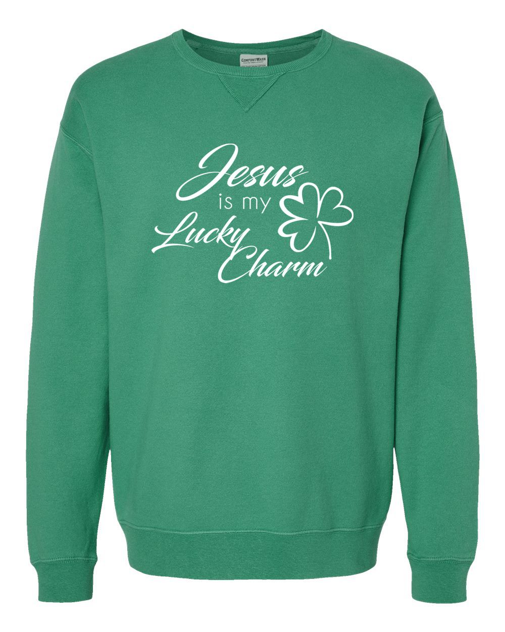 Jesus is My Lucky Charm Garment-Dyed Crewneck Sweatshirt