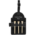 Lakeville Golf Custom Black/Silver Laserable Leatherette Golf Bag Tag with 3 Wooden Tees