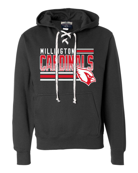 Millington Cardinals Lines Lace Up Hood