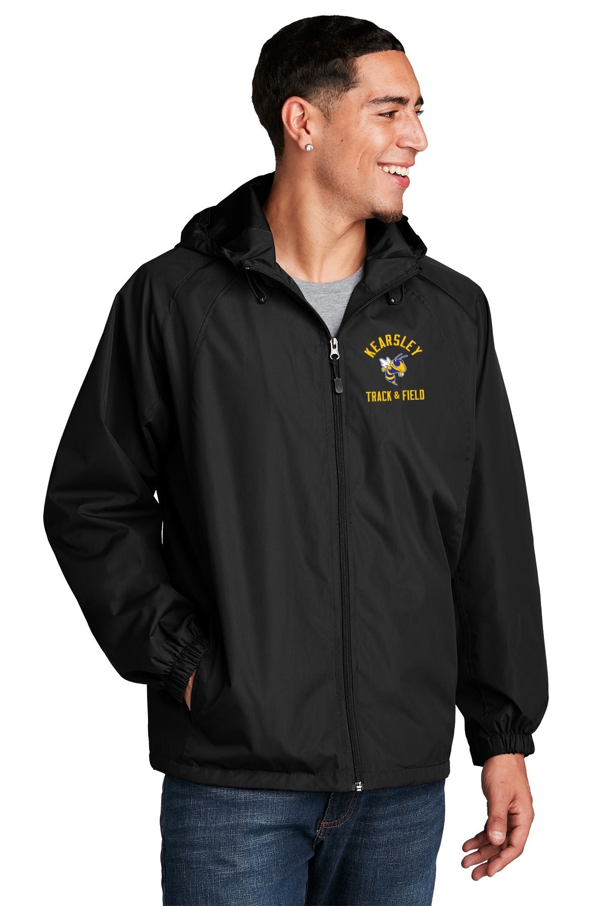 Kearsley Track & Field Sport-Tek® Colorblock Hooded Raglan Jacket