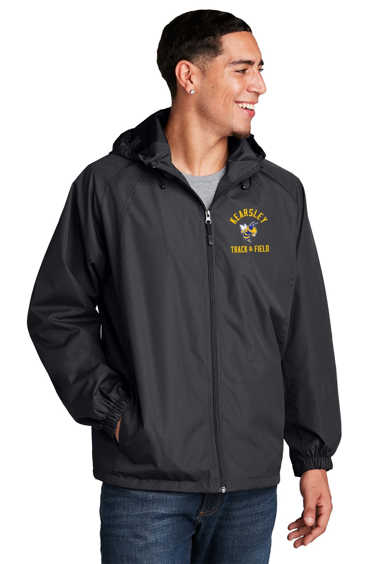 Kearsley Track & Field Sport-Tek® Colorblock Hooded Raglan Jacket
