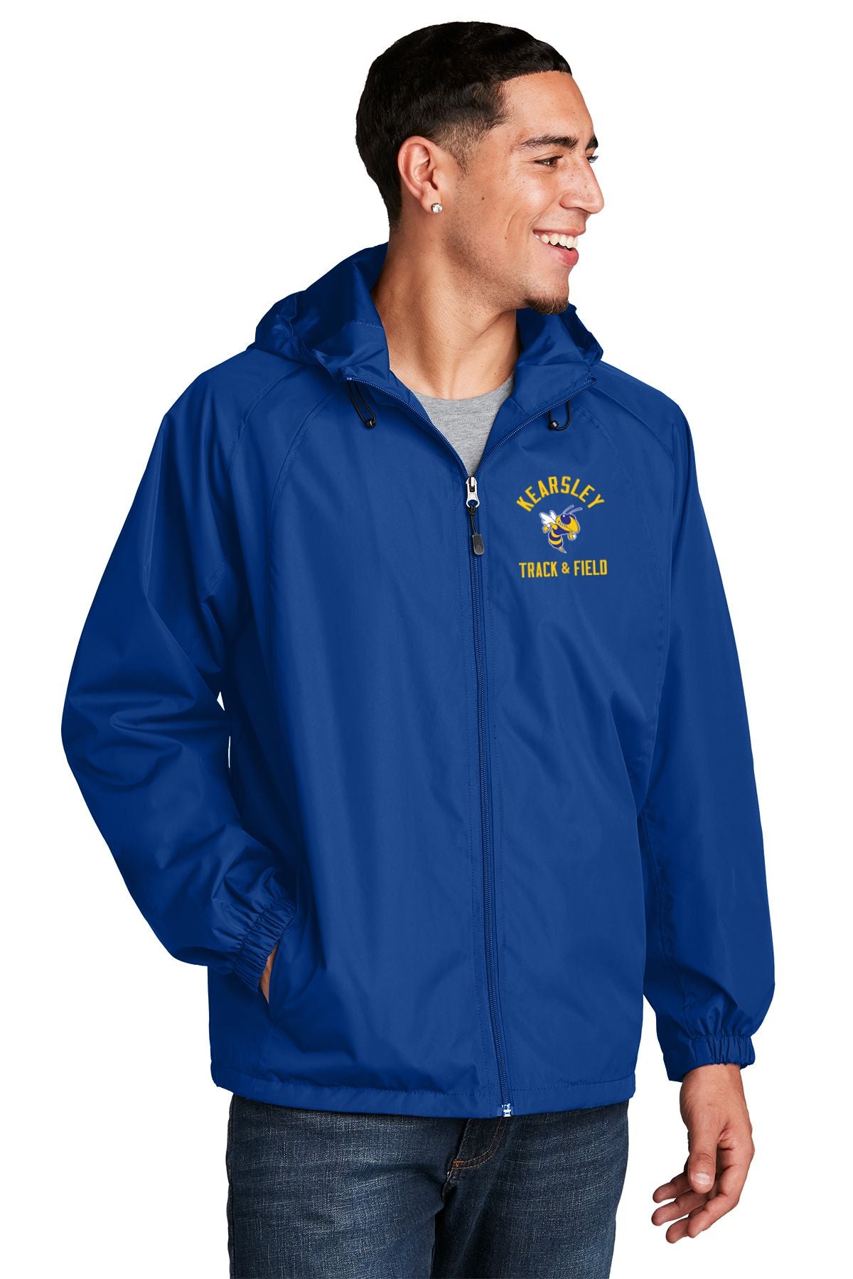 Kearsley Track & Field Sport-Tek® Colorblock Hooded Raglan Jacket