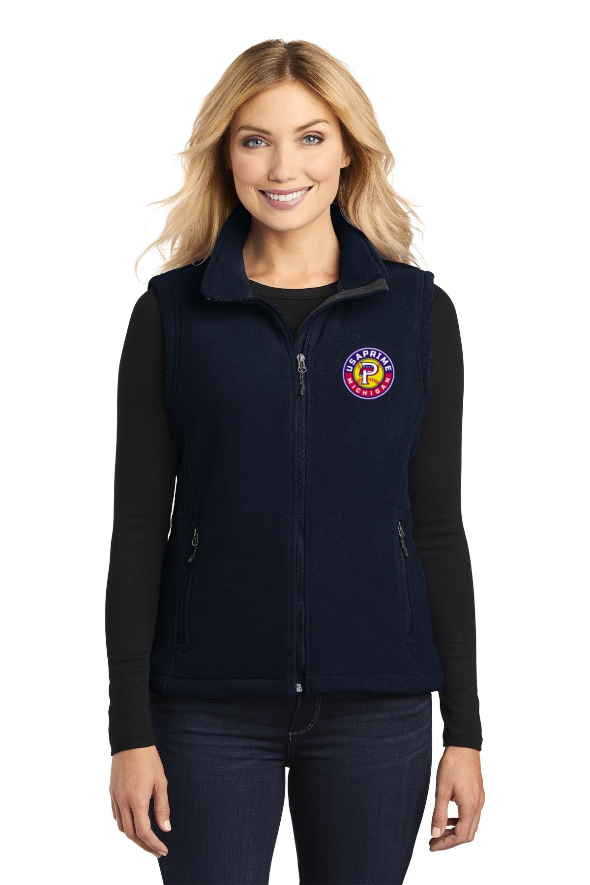 USA Prime Softball Fleece Full Zip Vest