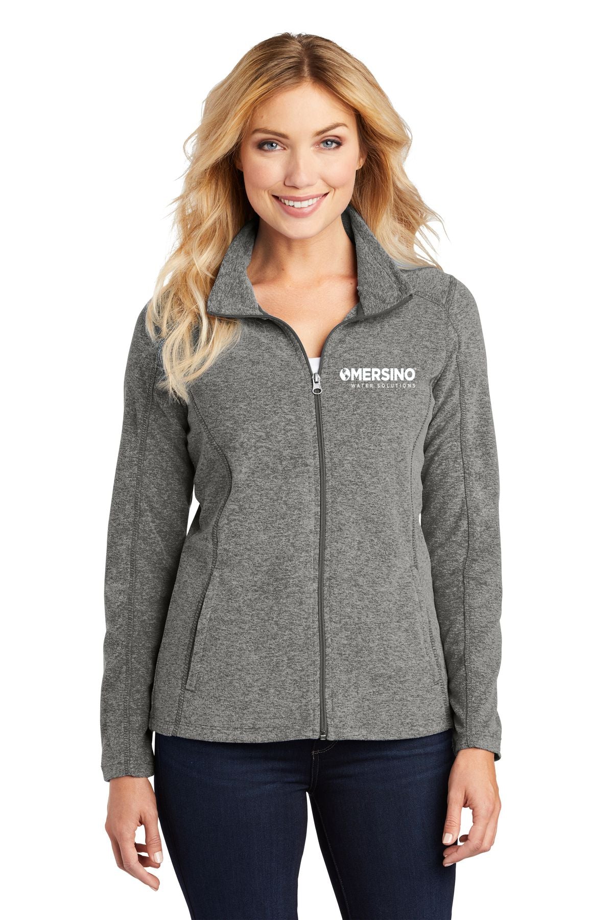 Mersino Ladies Heather Microfleece Full-Zip Jacket