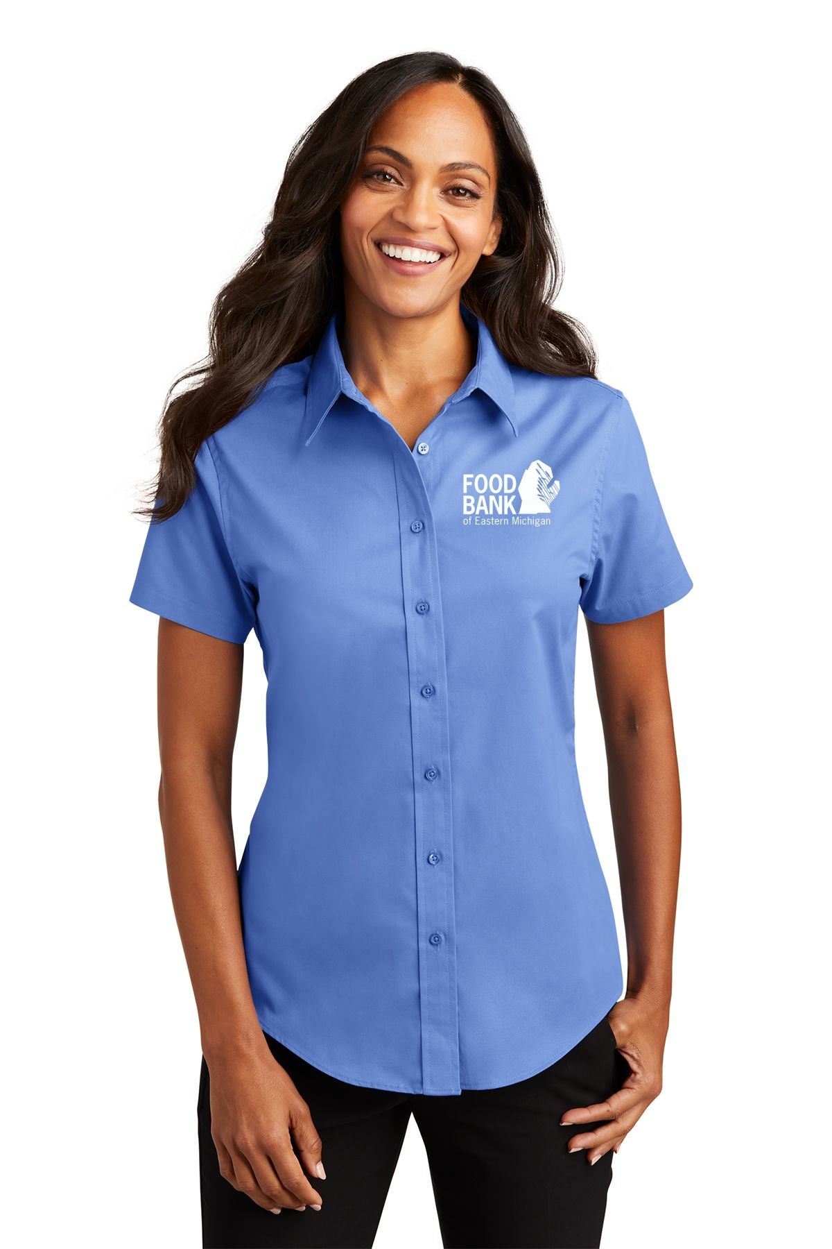 Food Bank of Eastern Michigan Ladies Short Sleeve Easy Care Shirt