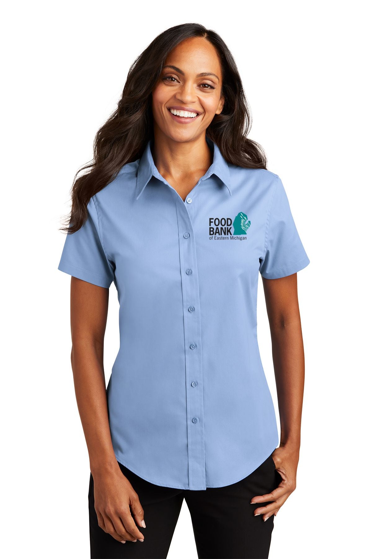 Food Bank of Eastern Michigan Ladies Short Sleeve Easy Care Shirt