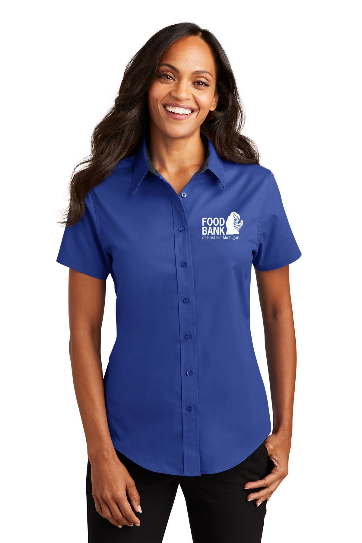 Food Bank of Eastern Michigan Ladies Short Sleeve Easy Care Shirt