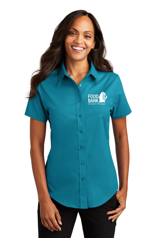 Food Bank of Eastern Michigan Ladies Short Sleeve Easy Care Shirt