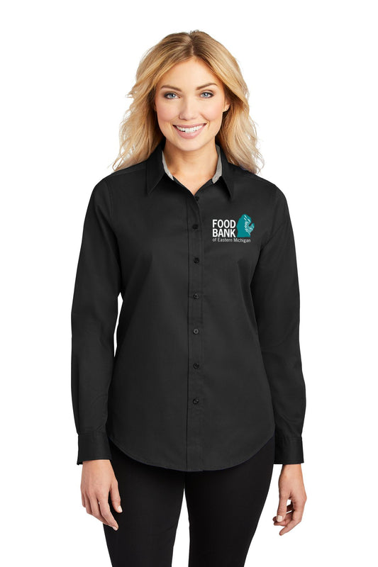 Food Bank of Eastern Michigan Ladies Long Sleeve Easy Care Shirt
