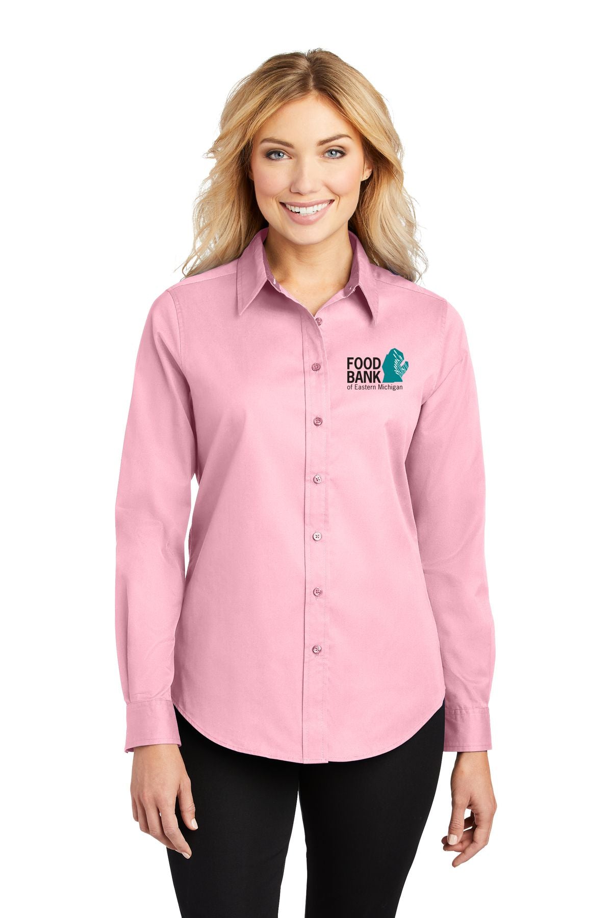 Food Bank of Eastern Michigan Ladies Long Sleeve Easy Care Shirt